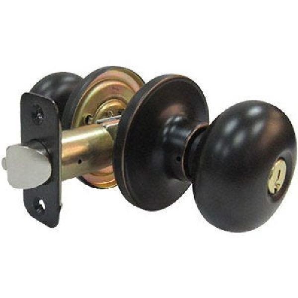 TFX700B KA3 Entry Door Lockset, 3 Grade, Alike Key, Aged Bronze, Knob Handle, 2-3/8, 2-3/4 in Backset