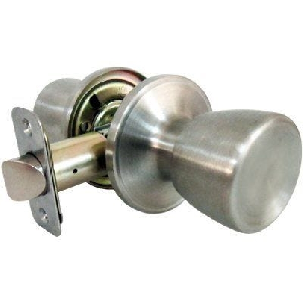 TS630B Passage Door Lockset, Knob Handle, Stainless Steel