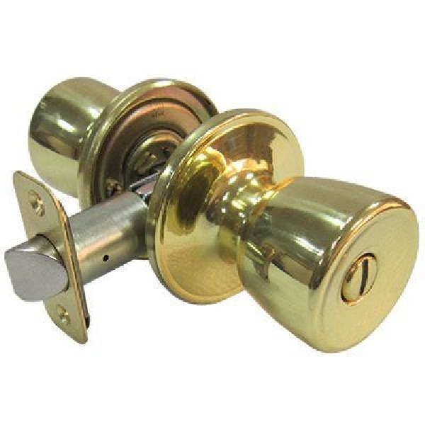 TS710B Privacy Lockset, Tulip Design, Knob Handle, Polished Brass