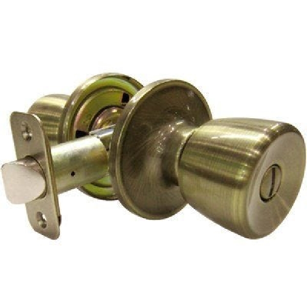 TS810B Privacy Lockset, Tulip Design, Knob Handle, Antique Brass