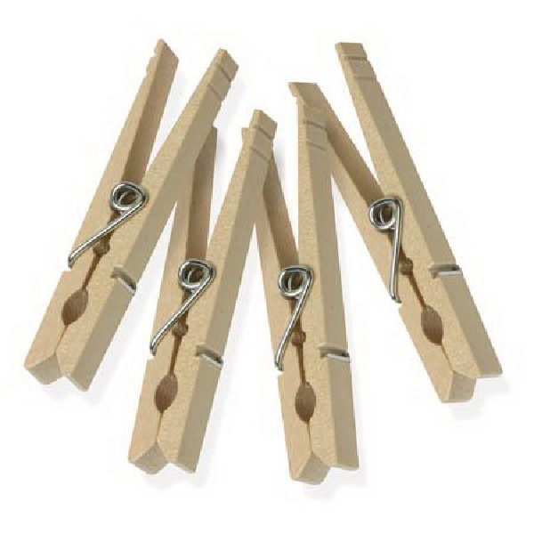 Honey-Can-Do DRY-01374 Clothespin, 13/32 in W, 3-1/2 in L, Birch Hardwood, Brown, 24/PK