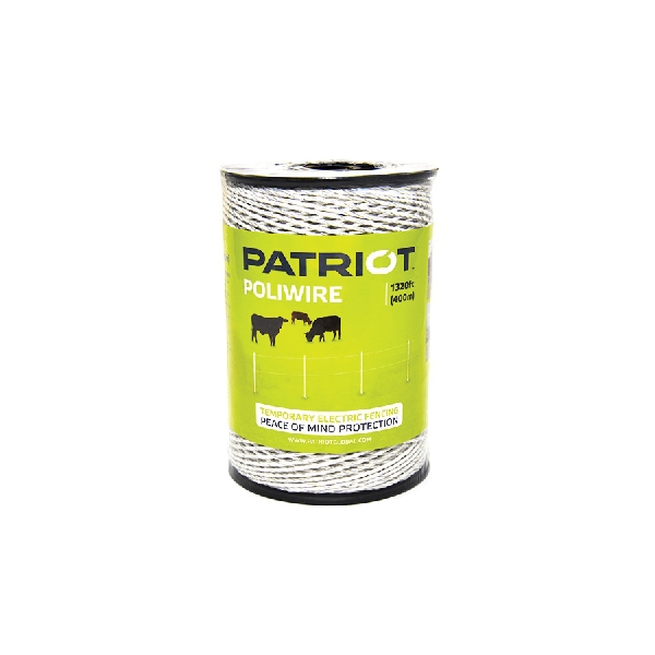 PATRIOT 822757 Poliwire, 6-Conductor, Stainless Steel Conductor, White, 1320 ft L