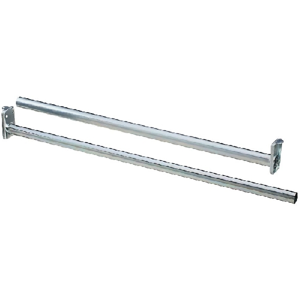N189-639 Closet Rod, 1 in Dia, 30 to 48 in L, Steel, Nickel/Zinc