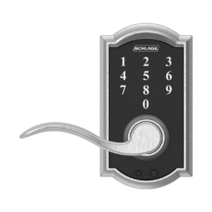 Fe Series Touchscreen Lever, Schlage, Camelot Design, Matte, Residential, 2 Grade, Metal - 2