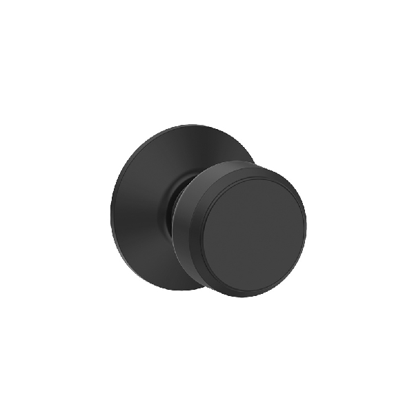 F Series F10 BWE 622 Passage Knob, Metal, Matte Black, 2-3/8, 2-3/4 in Backset, 1-3/8 to 1-3/4 in Thick Door