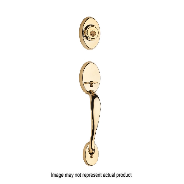 Signature Series 800CE LIP L03 Exterior Handleset with Deadbolt, Chelsea Design, Polished Brass, 1 Grade, Zinc