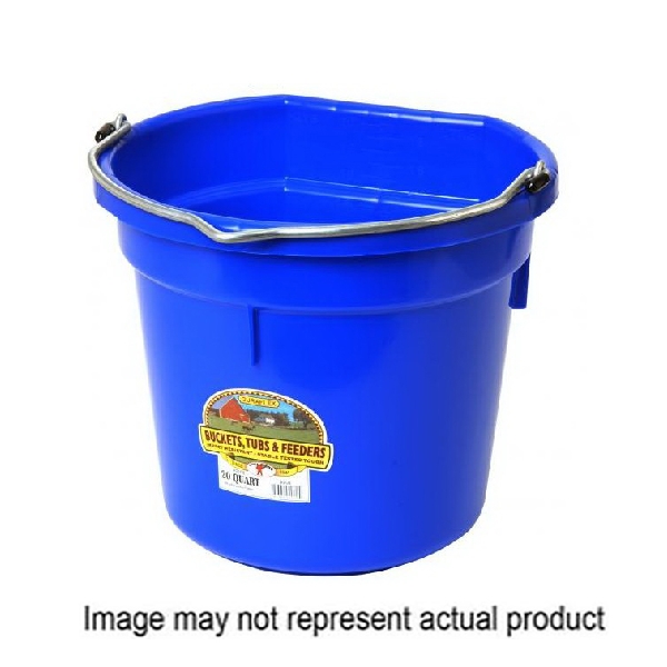 Little Giant P20FBBLUE6 Bucket, Flat Back, 20 qt, Plastic, Blue