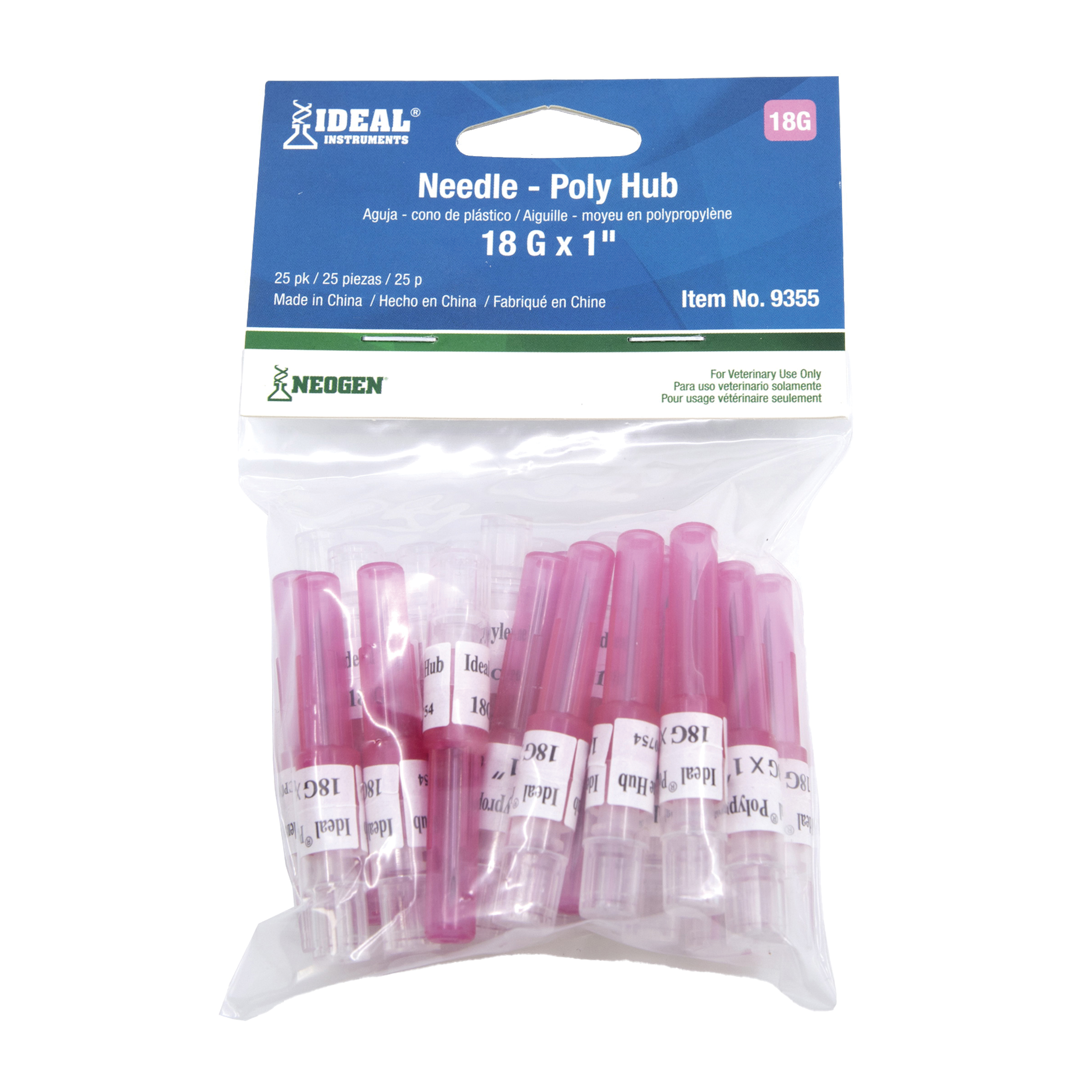 9355 Needle, 18 ga, 1 in L, 25/PK