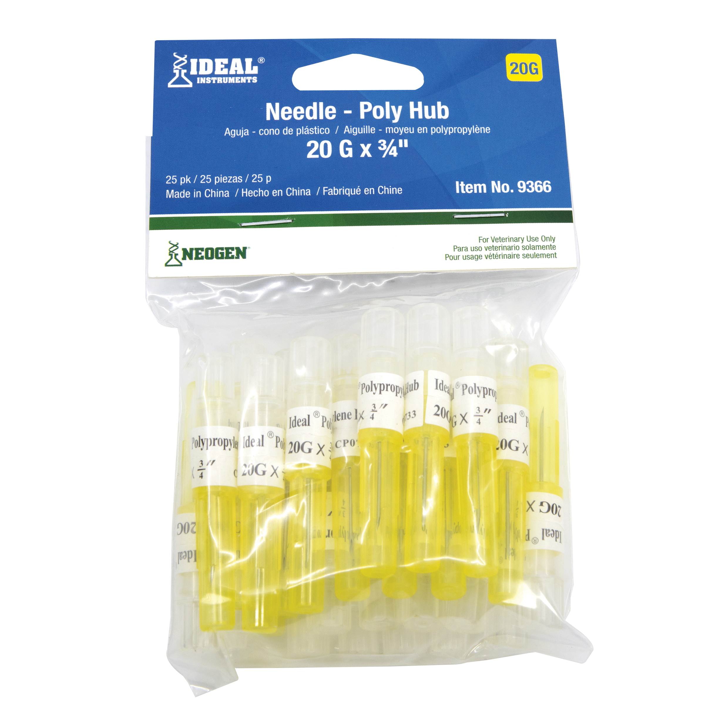 9366 Needle, 20 ga, 3/4 in L, 25/PK