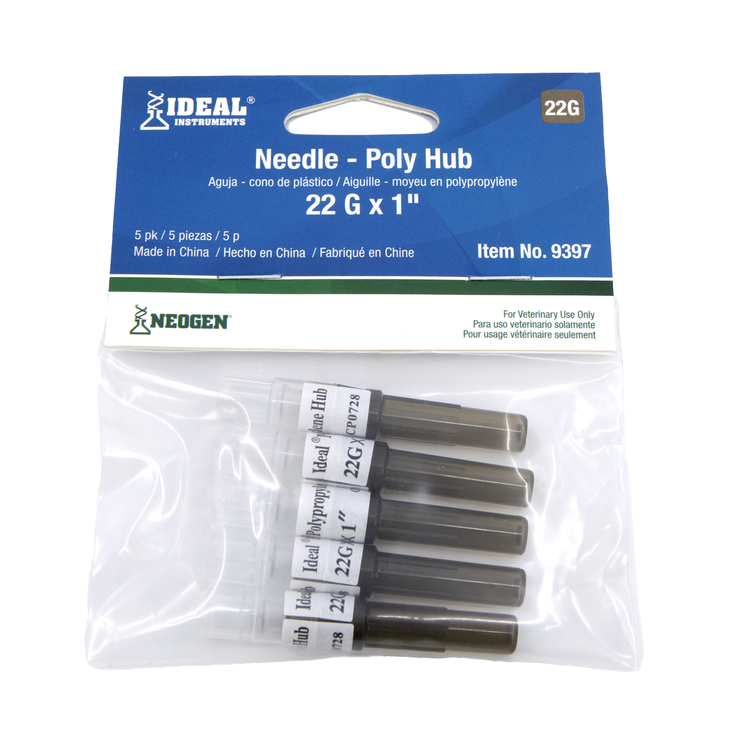 9397 Needle, 22 ga, 1 in L, 5/PK
