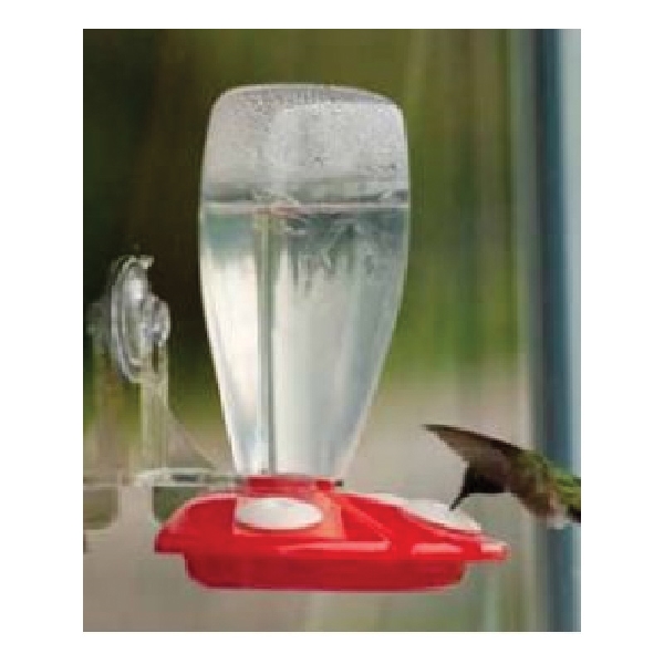 NA5546 Bird Feeder, 12 oz, 3-Port/Perch, Plastic, 7 in H, Window Mounting