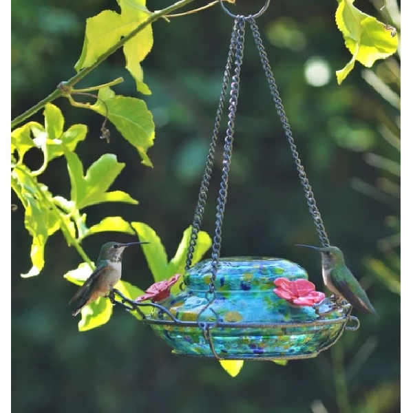 Hummingbird Feeder, Nature's Way, 18 oz Nectar Capacity, 3-Port/Perch, Glass, Green, 2-1/2 in H - 4