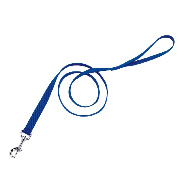 00906 B BLU06 Dog Leash, 6 ft L, 1 in W, Nylon Line, Blue, Fastening Method: Bolt, L Breed