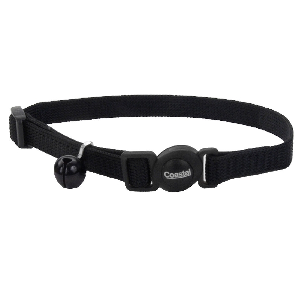 Coastal Pet Products 07001 A BLK12 Adjustable Cat Collar, 8 to 12 in L Collar, Fastening Method: Buckle, Nylon, Black