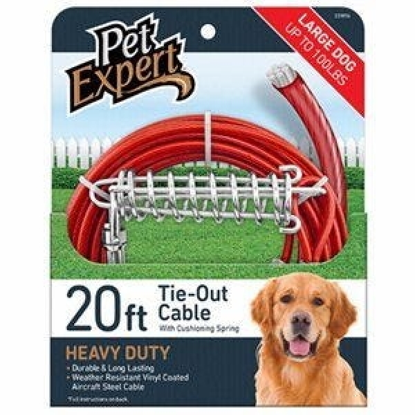 Westminster Pet Expert 223856 Tie-Out Cable, Heavyweight, Swivel Snap End, 20 ft L Belt/Cable, Galvanized Steel