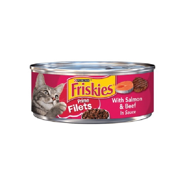 Prime Filets 10043 Cat Food, Beef, Salmon Flavor, 5.5 oz Can