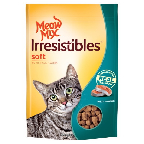 Meow MIX Irresistibles 10829274528198 Cat Treat, Salmon Flavor, 6 oz