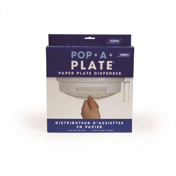 Camco USA 57005 Paper Plate Holder, Pop-A-Plate, White