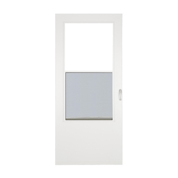 Value-Core 028831U Storm Door, 32 in W, 81 in H, Half Screen, Wood, White