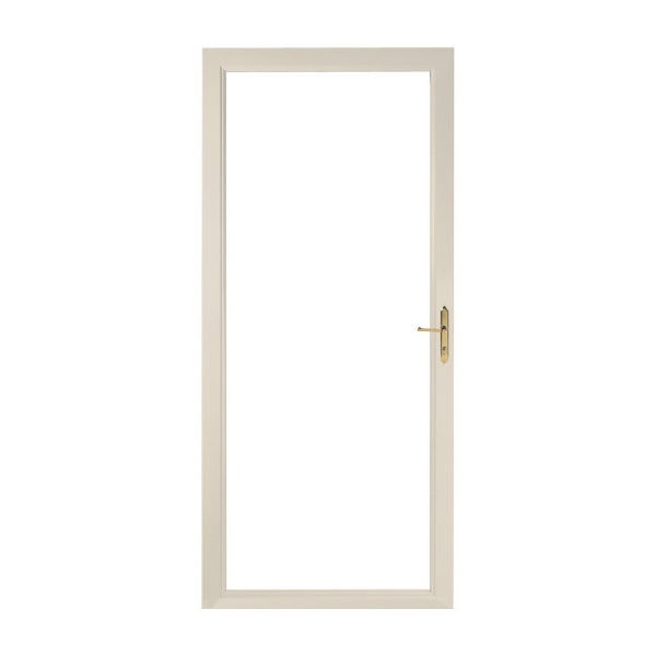 Classic Fullview Series 350-17-081 Storm Door, 32 in W Opening, 81 in H Opening, Aluminum Frame, Almond