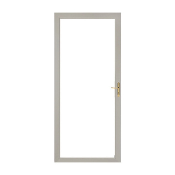 Classic Fullview Series 350-17-092 Storm Door, 36 in W Opening, 81 in H Opening, Aluminum Frame, Sandstone