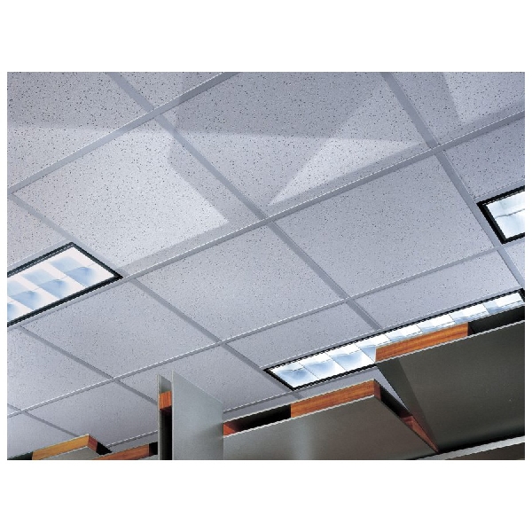 R2120 Acoustic Ceiling Panel, 2 ft L, 2 ft W, 5/8 in Thick, Non-Directional Pattern, Fiberboard, White