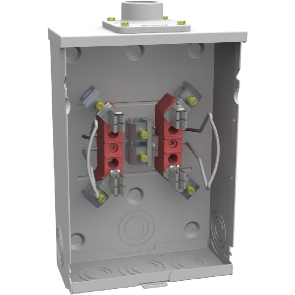 U7487-YL-TG Meter Socket, 1 -Phase, 125 A, 600 VAC, 4 -Jaw, 1 -Socket, Overhead, Underground Cable Entry