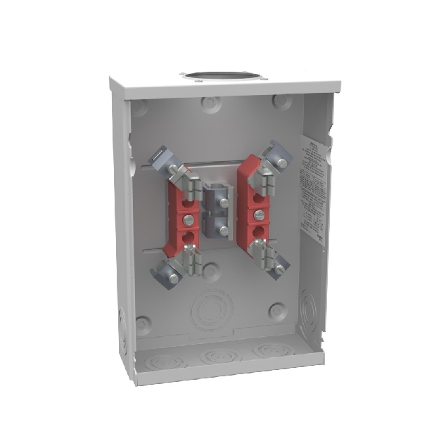 U8874-RL-LR Meter Socket, 1-Phase, 125 A, 600 VAC, 4-Jaw, Underground Cable Entry, 1-Socket, Overhead