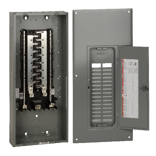 Homeline HOM3060L225PGC Load Center, 225 A, 30-Space, 60-Circuit, Main Lug, 30-Circuit Breaker, Gray