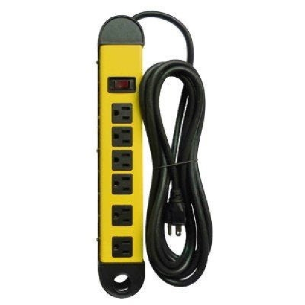 PS-678 Power Strip, 14/3 AWG Cable, 15 ft L Cable, 6 -Socket, 15 A