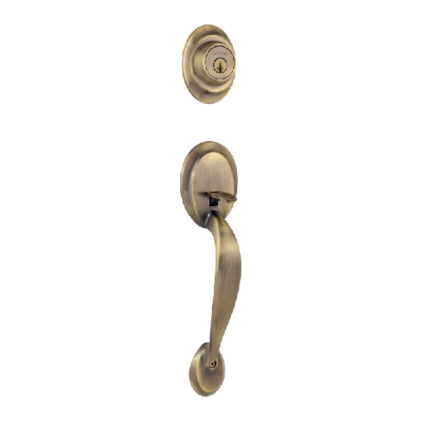 687 DAXT5SMTCP Combination Lockset, Dakota Design, Antique Brass, Knob Interior Handle, 3 Grade, Metal