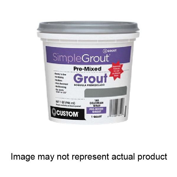 Custom SimpleGrout PMG09QT Pre-Mixed Tile Grout, Natural Gray, 1 qt Pail