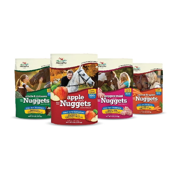 Manna Pro 92954254 Bite-Size Nugget, Apple, Butterscotch, Carrot, Peppermint, Spice Flavor, 4 lb Bag