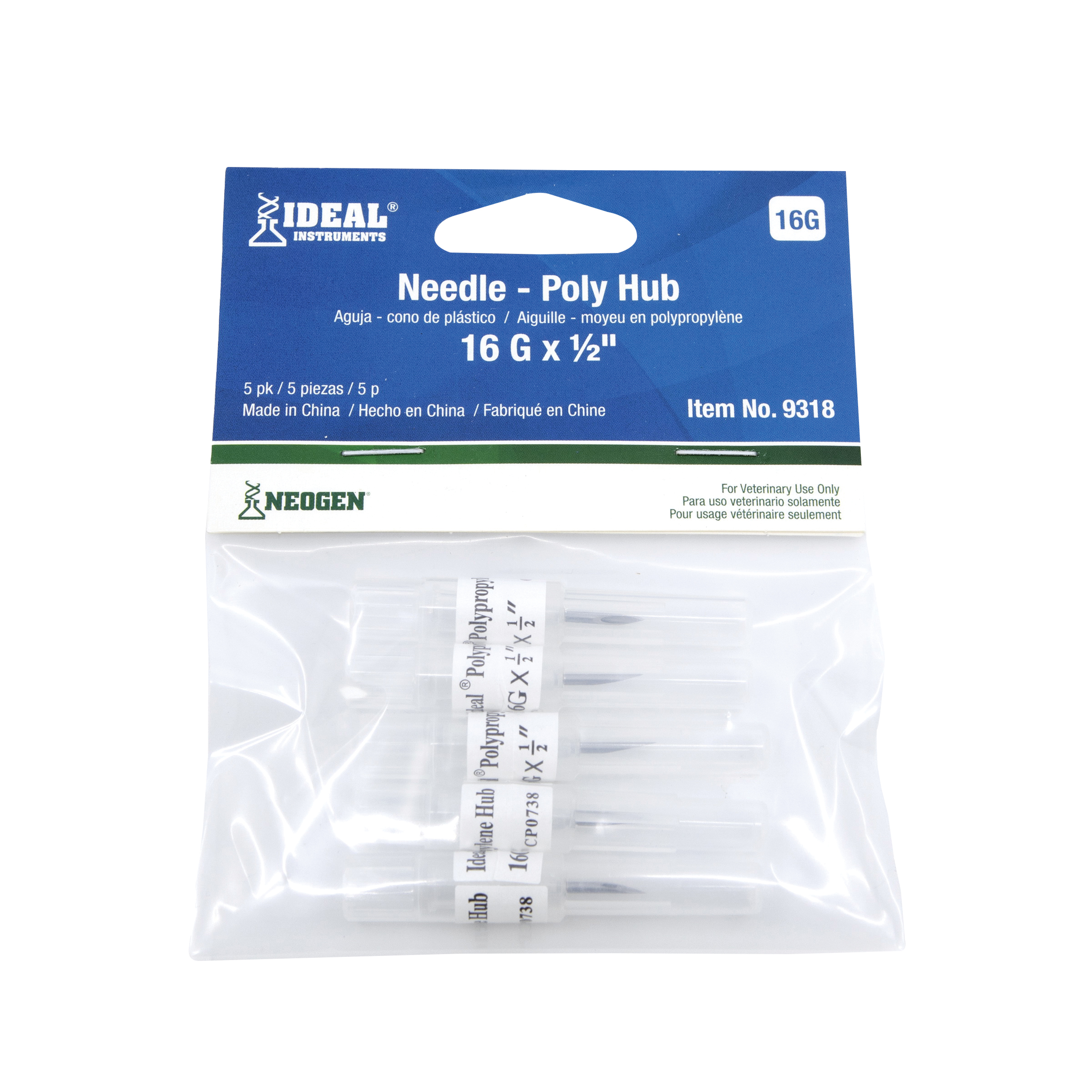 9318 Hub Needle, 16 ga, 1/2 in L