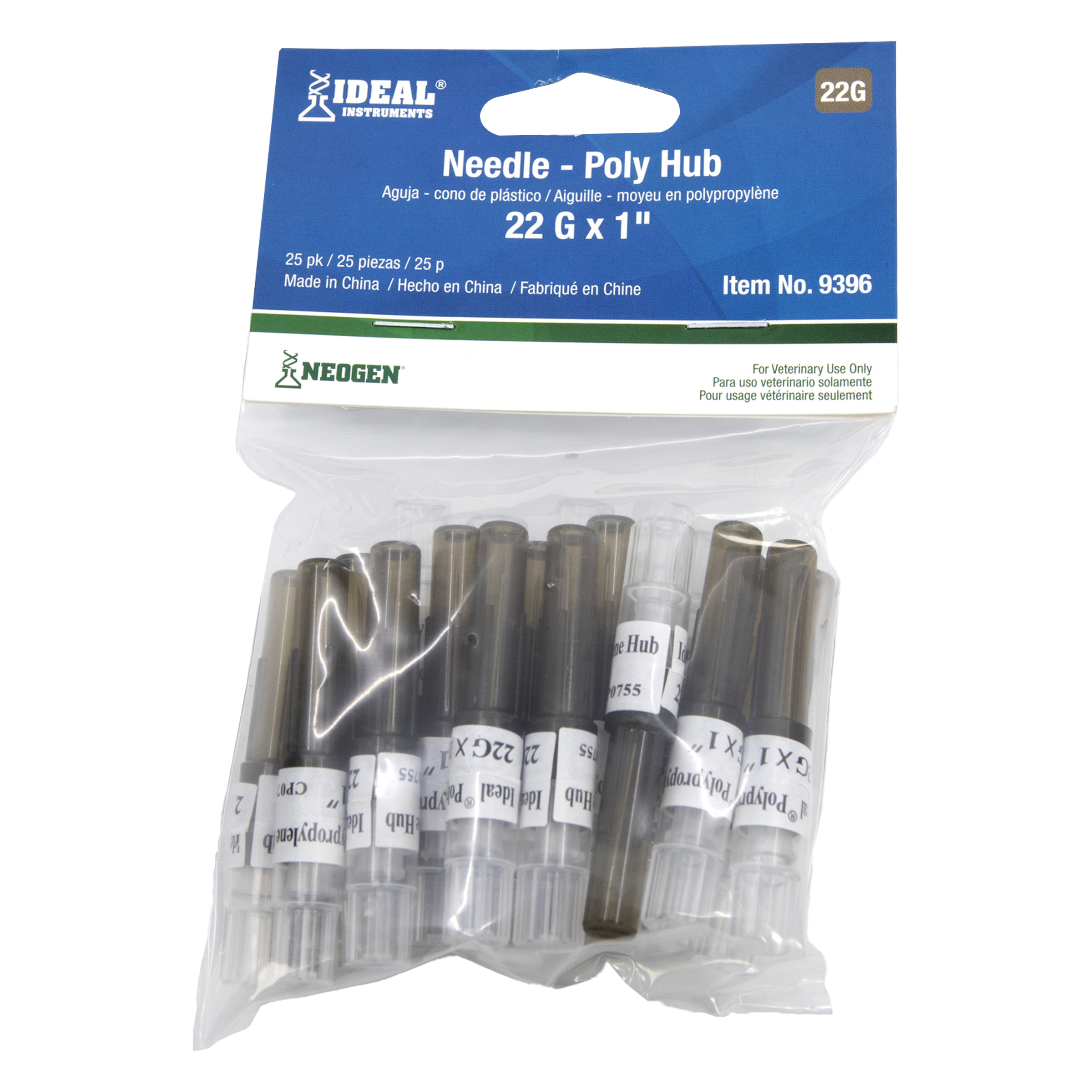 9396 Hub Needle, 22 ga, 1 in L