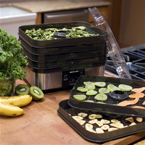 Weston 75-0401-W Digital Food Dehydrator, 500 W, 6-Tray, ABS, Black, 13-1/2 in W x 10-1/2 in D x 11 in H Tray
