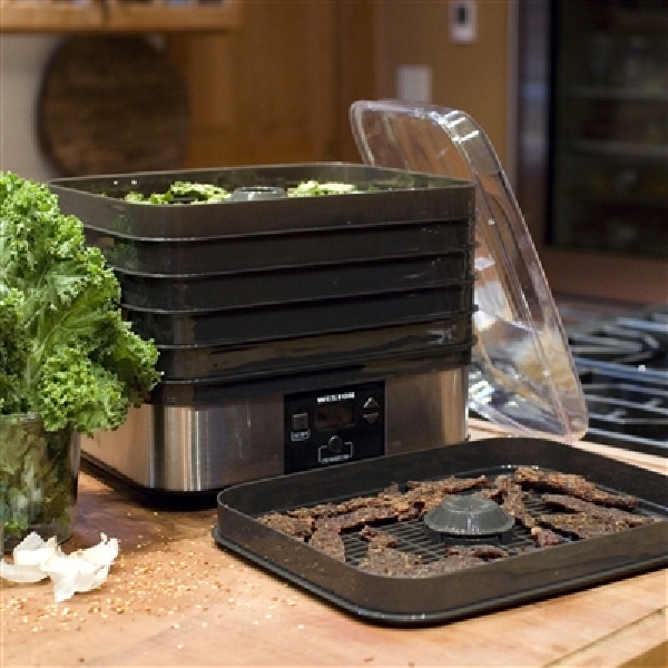 Weston 75-0401-W Digital Food Dehydrator, 500 W, 6-Tray, ABS, Black, 13-1/2 in W x 10-1/2 in D x 11 in H Tray