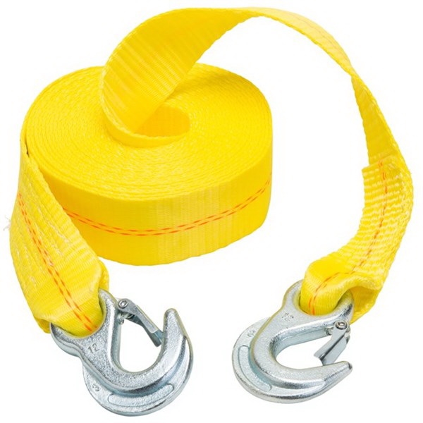 89825 Tow Strap, 12,000 lb, 2 in W, 25 ft L, Slip Hook End, Yellow