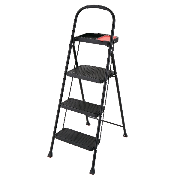 RMS-3T Step Stool, 53-1/4 in H, 3-Step, 225 lb, 10-3/8 in D Step, Steel