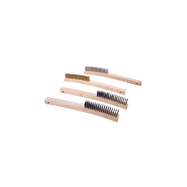 MAGNOLIA BRUSH 1-SC Wire Scratch Brush with Scraper, 14 in L Brush, 1 in W Brush, Carbon Steel Bristle, Wood Handle