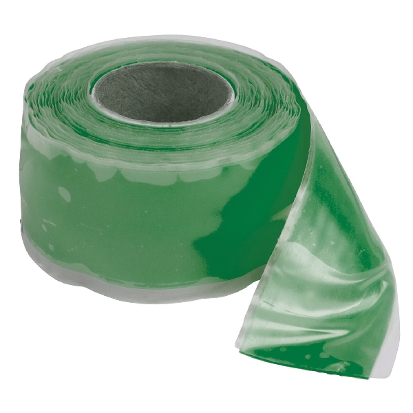 HTP-1010GRN Repair Tape, 10 ft L, 1 in W, Silicone Backing, Green