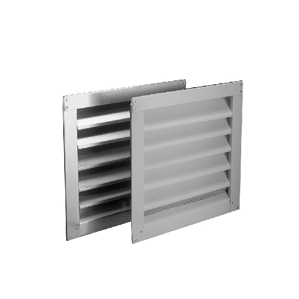 81134 Louver Vent, Rectangle, Aluminum, Mill, Wall Installation