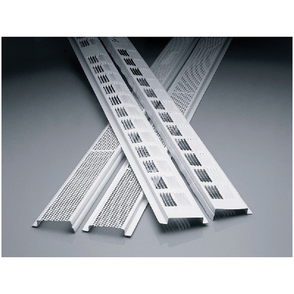 84300 Continuous Soffit Vent, 8 ft L, 2-3/4 in W, 9 sq-in/ft Net Free Ventilating Area, Aluminum, Mill