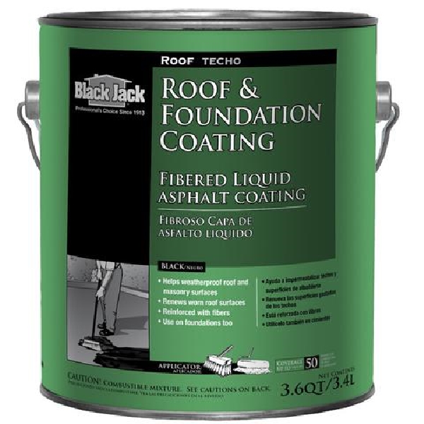 6125-9-34 Roof Coating, Black, 3.6 qt Container, Liquid