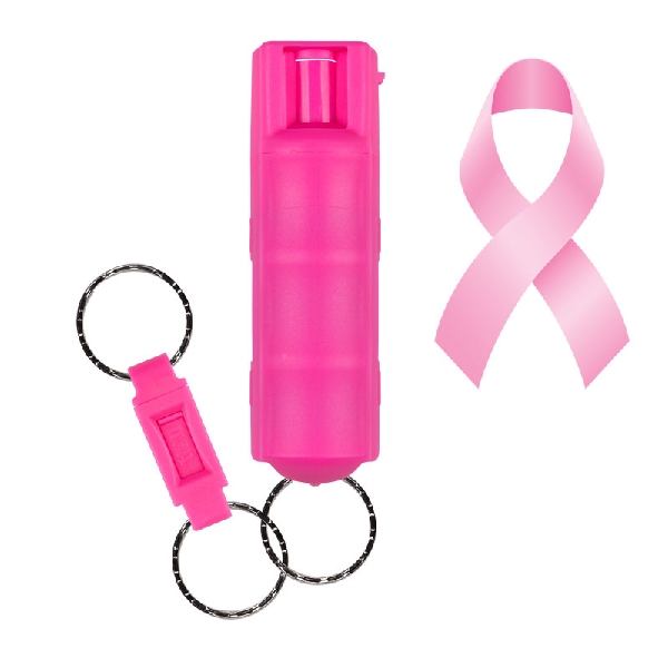 HC-NBCF-02 Key Case Pepper Spray with Quick Release Key Ring, Liquid, Pink, Pungent, 0.54 oz