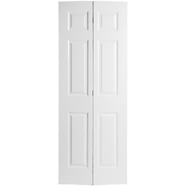 MW45082404 Bi-Fold Door, 36 in W, Raised Panel, 6 -Panel, Paintable: Yes