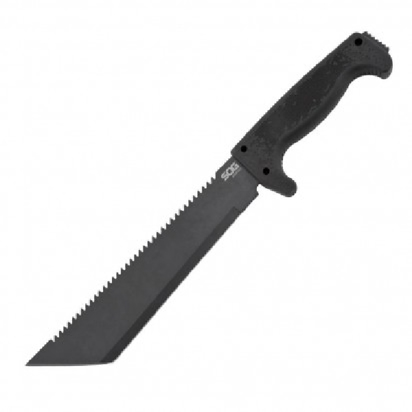 SOG SOGfari MC04-N Tanto Machete, 16 in OAL, 10 in Blade, Steel Blade, Fixed, Straight Edge Blade, Kraton Handle - 1