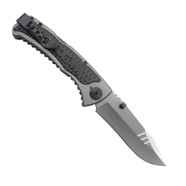 SOG SideSwipe SW1011-CP Folding Knife, 3.4 in L Blade, Stainless Steel Blade, Gray Handle - 2