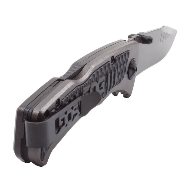 SOG SideSwipe SW1011-CP Folding Knife, 3.4 in L Blade, Stainless Steel Blade, Gray Handle - 5