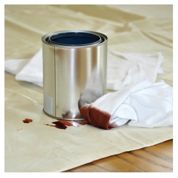 OLD SCHOOL 80428 Heavyweight Drop Cloth, 15 ft L, 4 ft W, Butyl, Tan